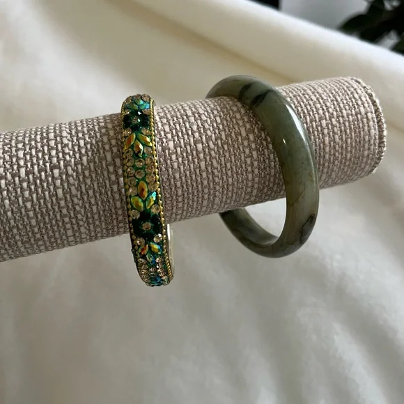 Jade ❗️ bracelet and rhinestone set - Picture 2 of 9